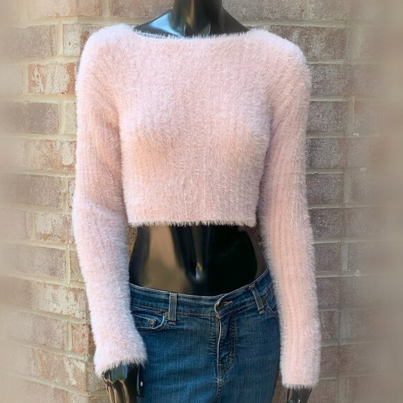 HYFVE Sweaters - HYFVE Eyelash Cropped Long Sleeve Boatneck Sweater Sz XS